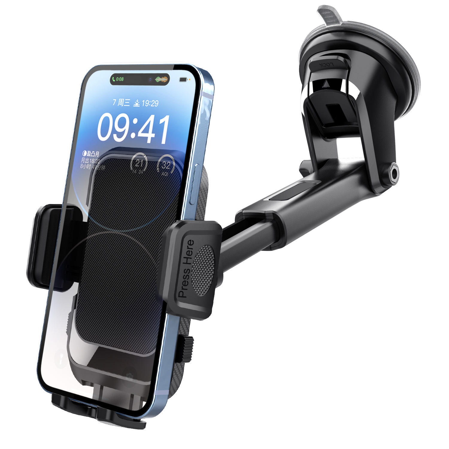 KK2025072801 Car Phone Holder - Universal Suction Cup Dashboard Windshield Mount