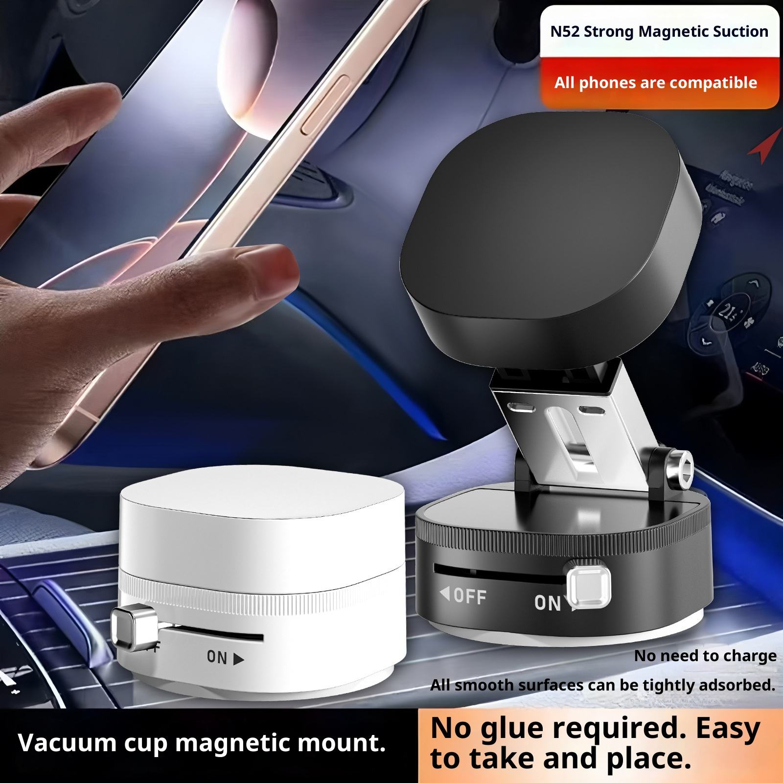 KK Universal Foldable Vacuum Suction Cup Magnetic Phone Holder - Model: KK2025111202