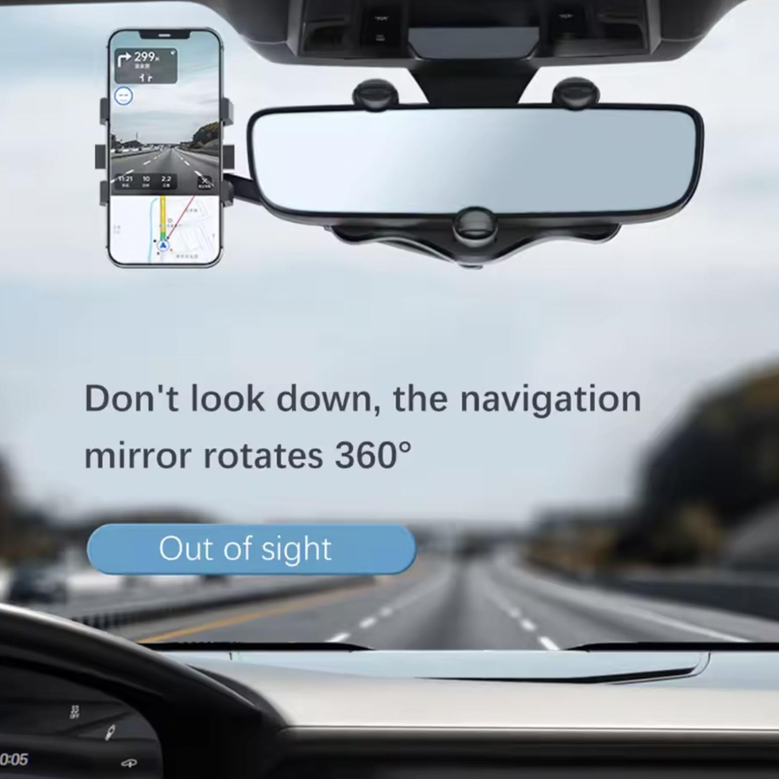 KK2025070501 Universal Car Phone Holder - 360° Rotating Suction Cup Dashboard Windshield Mount